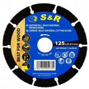 Диск S&R карбид-вольфрамовый 125 x 22.23 мм MULTI-MATERIAL