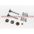 Клапан впускной, выпускной 168F, 170F, HONDA GX160, GX200, к-кт 2шт+ пружина-2шт, + компенсатор клапана-2шт, + тарелка клапана-2шт 